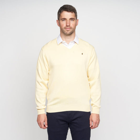 G00K01 Mens Vee Neck Sweater Gabicci Classic  - CORN