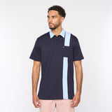 G52X17 Mens Short Sleeve Plated Jersey Polo Shirt Gabicci Classic - NAVY