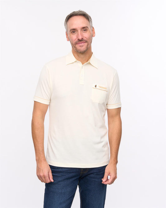 G57X06 Mens Short Sleeve Jersey Polo Gabicci Heritage - CREAM