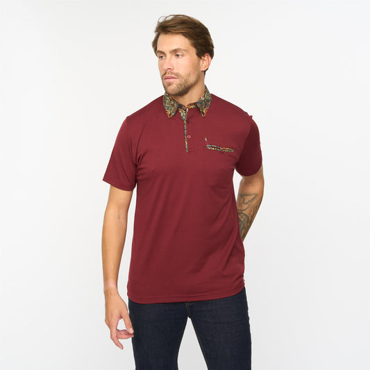 G55X07 Short Sleeve Jersey Shirt Gabicci Classic MULBERRY