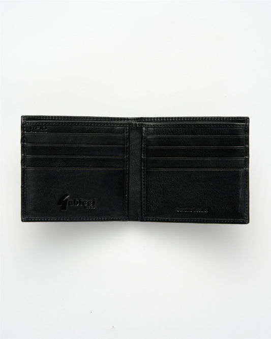 AGABW21 Cross Stitch Billfold Wallet BLACK