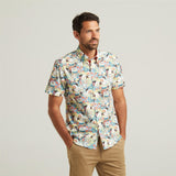 G52W09 Mens Short Sleeve Printed Shirt Gabicci Classic - CORAL