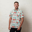 G56W09 Mens Button Under Short Sleeve Print Shirt Gabicci Classic - SURF