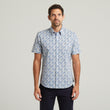 G54W10 Mens Short Sleeve Printed  Shirt Gabicci Classic - AZURE