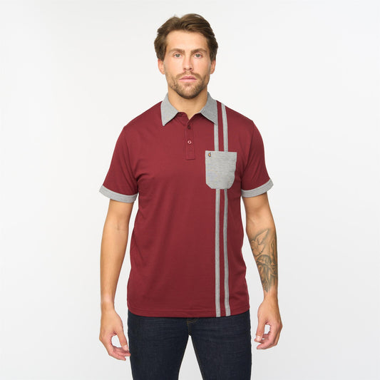 G55X06 Short Sleeve Jersey Shirt Gabicci Classic MULBERRY