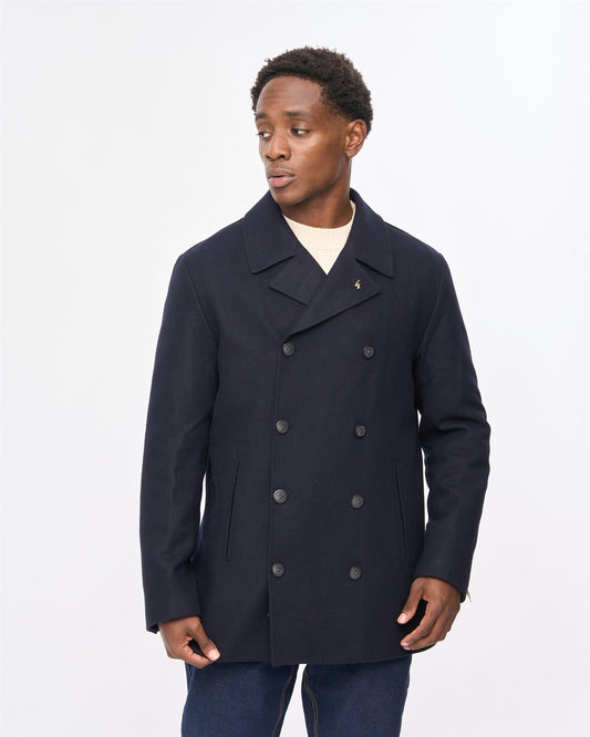 V57GJ17 Mens Herring Reefer Coat Gabicci Vintage - NAVY