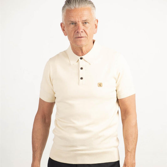 V00GK04 Mens Jackson Knitted Polo Gabicci Vintage - CREAM