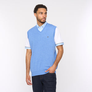 G54K03 Mens Plain Vee Kneck Slipover Gabicci Classic - SAPPHIRE