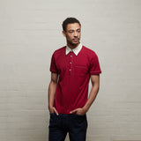 V53GX07 Mens Patrick Archive Collection Jersey Polo Shirt Gabicci Vintage - CHERRY