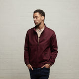 V53GJ13 Mens Hamilton Harrington Style Twill Jacket Gabicci Vintage - BERRY