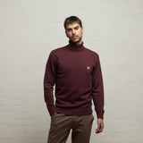 V53GK09 Mens Ricardo Plain Knitted Roll Neck Sweater Gabicci Vintage - BERRY