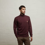 V53GK09 Mens Ricardo Plain Knitted Roll Neck Sweater Gabicci Vintage - BERRY