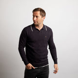 G50M11 Mens Short Sleeve Knitted Polo Collar Sweater Gabicci Classic - NAVY
