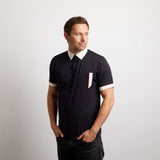 G50X09 Mens Short Sleeve Plated Jersey Polo Shirt Gabicci Classic - NAVY