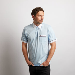 G50X08 Mens Short Sleeve Cotton Jersey Polo Shirt Gabicci Classic - SKY