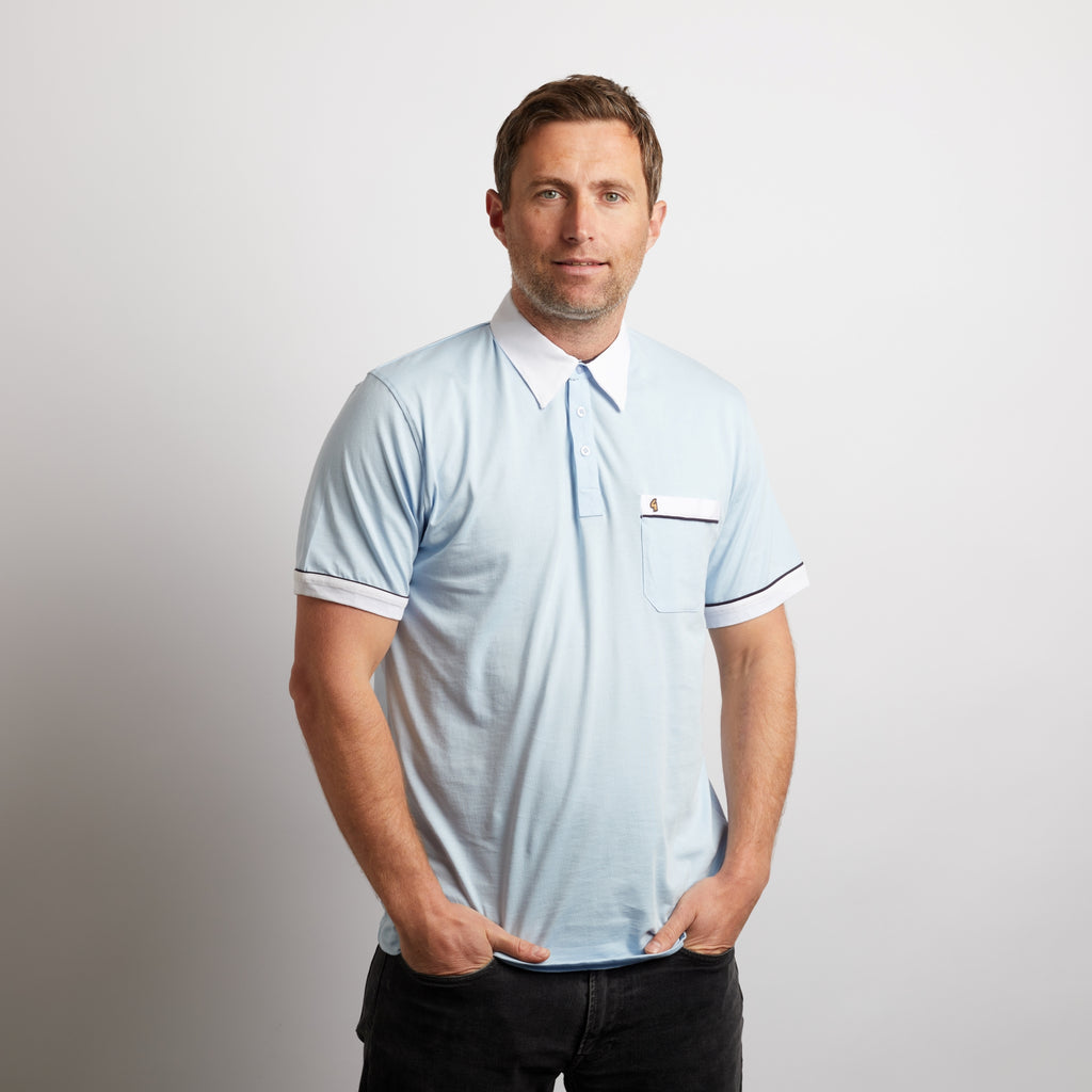 G50X08 Mens Short Sleeve Cotton Jersey Polo Shirt Gabicci Classic - SKY