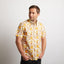 G50W20 Mens Short Sleeve Printed Woven Shirt Gabicci Classic - BUTTER