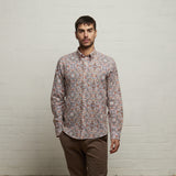 V53GW02 Mens Noah Woven Print Shirt Gabicci Vintage - CREAM