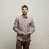 V53GW02 Mens Noah Woven Print Shirt Gabicci Vintage - CREAM