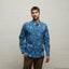 V53GW04 Mens Callum Woven Print Shirt Gabicci Vintage - STORM