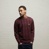 V53GM19 Mens Marlon Knitted Crew Neck Sweater Gabicci Vintage - BERRY