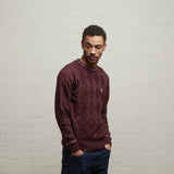 V53GM19 Mens Marlon Knitted Crew Neck Sweater Gabicci Vintage - BERRY