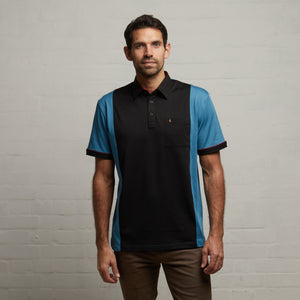 G53X02 Mens Short Sleeve Plated Jersey Polo Shirt Gabicci Classic - TEAL