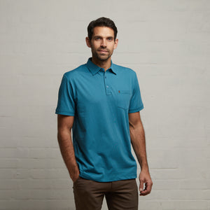 G53Z05 Mens Short Sleeve Plated Jersey Polo Shirt Gabicci Classic - TEAL