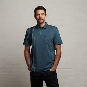 G53X05 Mens Short Sleeve Oxford Jersey Polo Shirt Gabicci Classic - TEAL