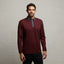 G53Y03 Mens Long Sleeve Plated Jersey Polo Shirt Gabicci Classic - BERRY