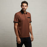 G53X11 Mens Short Sleeve Oxford Jersey Polo Shirt Gabicci Classic - WALNUT