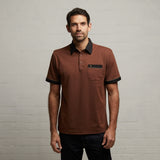 G53X11 Mens Short Sleeve Oxford Jersey Polo Shirt Gabicci Classic - WALNUT