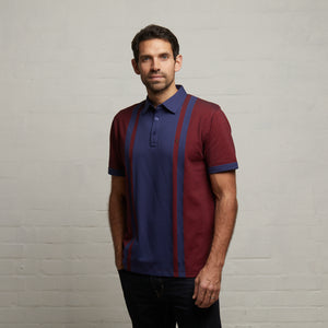 G53X03 Mens Short Sleeve Oxford Jersey Polo Shirt Gabicci Classic - CHERRY