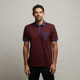 G53X10 Mens Short Sleeve Plated Jersey Polo Shirt Gabicci Classic - BERRY