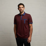 G53X10 Mens Short Sleeve Plated Jersey Polo Shirt Gabicci Classic - BERRY