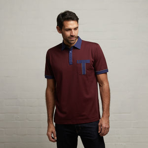 G53X10 Mens Short Sleeve Plated Jersey Polo Shirt Gabicci Classic - BERRY