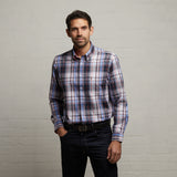 G53W01 Mens Short Sleeve Woven Check Shirt Gabicci Classic - STORM