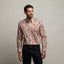 G53W04 Mens Long Sleeve Printed Woven Shirt Gabicci Classic - CORAL