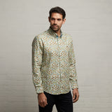 G53W05 Mens Short Sleeve Printed Woven Shirt Gabicci Classic - SAGE