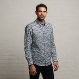 G53W06 Mens Short Sleeve Printed Woven Shirt Gabicci Classic - STORM