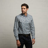 G53W06 Mens Short Sleeve Printed Woven Shirt Gabicci Classic - STORM