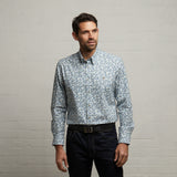 G53W09 Mens Short Sleeve Printed Woven Shirt Gabicci Classic - STORM