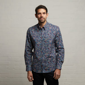 G53W11 Mens Short Sleeve Printed Woven Shirt Gabicci Classic - STORM