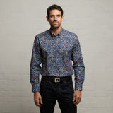 G53W11 Mens Short Sleeve Printed Woven Shirt Gabicci Classic - STORM