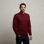 G53K22 Mens Long Sleeve Merino Knit Crew Neck Sweater Gabicci Classic - MERLOT