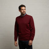 G53K22 Mens Long Sleeve Merino Knit Crew Neck Sweater Gabicci Classic - MERLOT