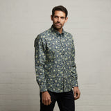 G53W10 Mens Short Sleeve Printed Woven Shirt Gabicci Classic - NAVY