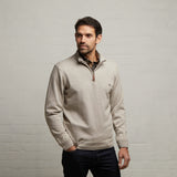 G53K21 Mens Long Sleeve Merino Knit Zip Neck Sweater Gabicci Classic - GRANOLA