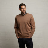 G53K04 Mens Long Sleeve Knitted Crew Neck Sweater Gabicci Classic - GRANOLA