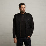 G53M15 Mens Long Sleeve Quilted Cardigan Gabicci Classic - BLACK